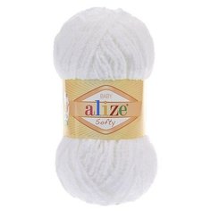 Пряжа Alize Softy (Софти) 55 белый 100% микрополиэстер 50г 115м 5шт