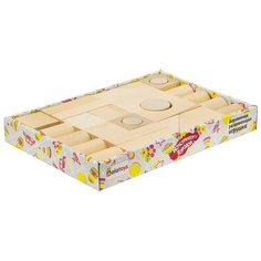 Кубики Alatoys Городок 28 деталей, неокрашенный К2100