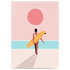 Обложка для паспорта "Девушка и сёрф" Kawaii Factory