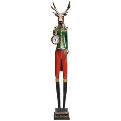 KARE Design Часы настольные Gentleman Deer, коллекция "Господин олень" 14*72*13, Полирезин, Стекло, Мультиколор