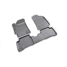 Коврики в салон подходят для KIA Rio (II, IIp) 2005-2011, 4 шт. (полиуретан, серые) Element