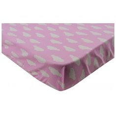 Forest kids Простынь на резинке Clouds розовый