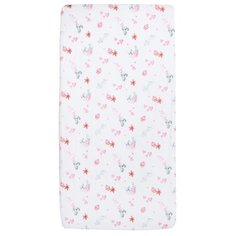 Простыня на резинке Forest kids Зайчики 7898, 80 х 160 см, зайчики/розовый