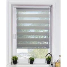 Рулонная штора с эффектом «день-ночь» LM DECOR Грация LB10-17 (серый), 110х160 см