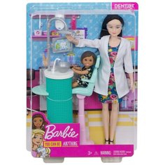 Набор игровой Barbie Кем быть? Профессии Стоматолог брюнетка FXP17