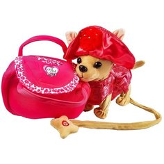Интерактивная мягкая плюшевая игрушки для малышей и детей собачка в шляпе, в сумке на мягком поводке CH Toys