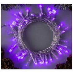 Гирлянда "Нить" 5 м , IP20, прозрачная нить, 50 LED, свечение фиолетовое, 8 режимов, 220 В Luazon Lighting