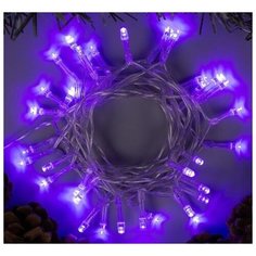 Гирлянда "Нить" 2 м , IP20, прозрачная нить, 20 LED, свечение фиолетовое, 2 режима, 3 х AA Luazon Lighting