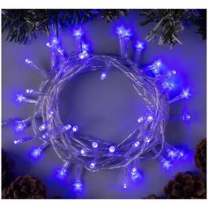 Гирлянда "Нить" 5 м , IP20, прозрачная нить, 50 LED, свечение синее, 8 режимов, 220 В Luazon Lighting