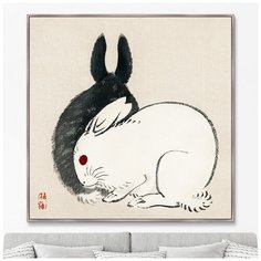 Репродукция картины на холсте Black and white rabbits, 1882г. Размер картины: 105х105см
