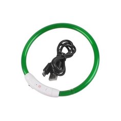 Антицарапки Светящийся ошейник, USB-зарядка, разноцветный, зеленый