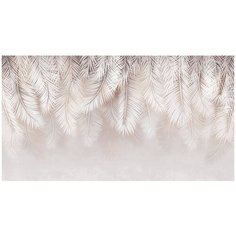 Фотообои Листья пальмы в серо-коричневых тонах/ Красивые уютные обои на стену в интерьер комнаты/ 3Д расширяющие пространство над кроватью или над столом/ На кухню в спальню детскую зал гостиную прихожую/ размер 500х270см/ Флизелиновые