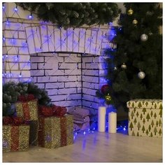 Гирлянда "Сеть" 2 х 2 м , IP20, тёмная нить, 224 LED, свечение синее, 8 режимов, 220 В Luazon Lighting