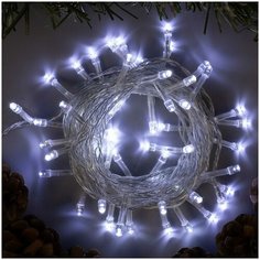 Гирлянда "Нить" 5 м , IP20, прозрачная нить, 50 LED, свечение белое, 8 режимов, 220 В Luazon Lighting