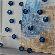 Гирлянда "Нить" 5 м с насадками "Клубки изумрудные", IP20, прозрачная нить, 20 LED, свечение белое, фиксинг, 220 В Luazon Lighting