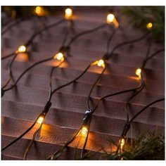 Гирлянда "Сеть" 2 х 1.5 м , IP44, УМС, тёмная нить, 192 LED, свечение тёплое белое, 220 В Luazon Lighting