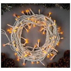 Гирлянда "Нить" 10 м , IP44, белая нить, 100 LED, свечение жёлтое, 8 режимов, 220 В Luazon Lighting