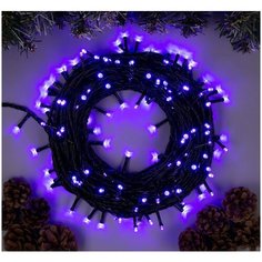 Гирлянда "Нить" 20 м , IP20, тёмная нить, 200 LED, свечение фиолетовое, 8 режимов, 220 В Luazon Lighting