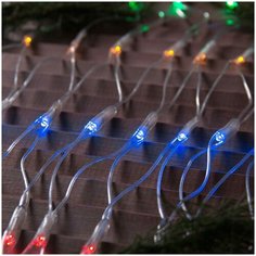Гирлянда "Сеть" 2 х 1.5 м , IP44, УМС, тёмная нить, 192 LED, свечение мульти, 220 В Luazon Lighting