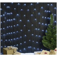 Гирлянда "Сеть" 2 х 1.5 м , IP44, УМС, тёмная нить, 192 LED, свечение белое, 220 В Luazon Lighting