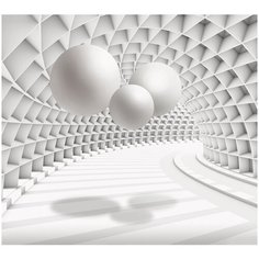 Фотообои Абстракция 3D шары тоннель/ Красивые уютные обои на стену в интерьер комнаты/ 3Д расширяющие пространство/ На кухню в спальню детскую зал гостиную прихожую/ размер 300х270см/ Флизелиновые