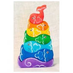 Пирамида Рыбки цветные Wood Fun