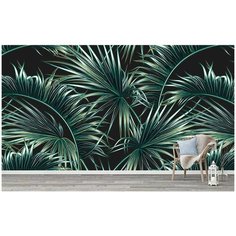 N00505 Фотообои Флизелиновые с виниловым покрытием 3Д "Пальмовые листья" 500х270 см Barton Wallpapers