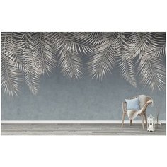 N00605 Фотообои Флизелиновые с виниловым покрытием 3Д "Пальмовые листья" 500х270 см Barton Wallpapers
