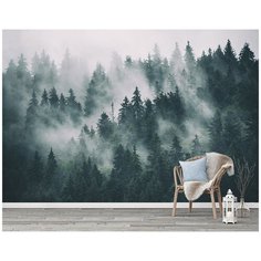 N00304 Фотообои Флизелиновые с виниловым покрытием Природа "Туманный лес" 400х270 см Barton Wallpapers