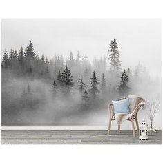 N00804 Фотообои Флизелиновые с виниловым покрытием 3Д "Туманный лес" 400х270 см Barton Wallpapers