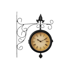Уличные часы на кронштейне с термометром двухсторонние "Париж" диаметр 15 см Диорит XXI