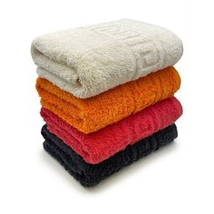 Полотенца махровые для рук 40х70, комплект из 4 шт. "черный+красный+оранж+шампань" Ashgabat Dokma Toplumy