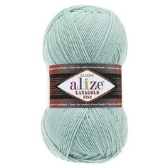 Пряжа Alize Lanagold Fine (Ланаголд Файн) 522 мята 49% шерсть, 51% акрил 100г 390м 5шт