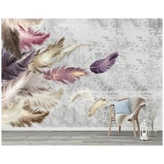 M02004 Фотообои Флизелиновые с виниловым покрытием 3Д "Перья" 400х270 см Barton Wallpapers