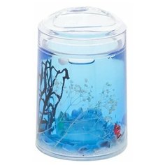 Стакан для зубных щёток настольный Аквалиния «Морская рыбка», пластик, цвет голубой