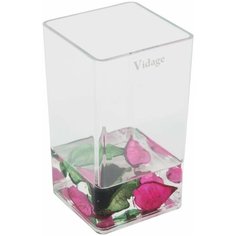 Стакан в ванную Vidage Опавшие лепестки пластик цвет прозрачный