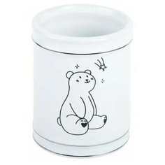 Стакан для зубных щеток Teddy керамика цвет белый Fixsen