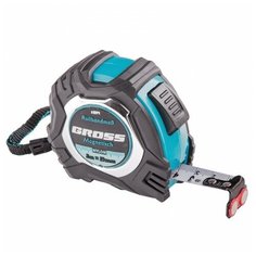 Рулетка Magnetisch 5 м х 19 мм, обрезиненный корпус, автоматическая фиксация, Нейлоновое покрытиеытие, зацеп с магнитом Gross