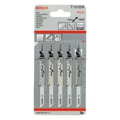 Пилки лобзиковые BOSCH T 101 BR Clean for Wood, HCS, 5 шт 2608630014