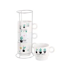 Набор кружек 220мл на подставке Aloha 5095 Коралл