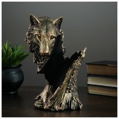 Подставка под бутылку "Волк" бронза 14х16х25см Хорошие сувениры