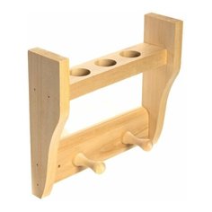 Полка для бани Доктор Баня универсальная, 3 отверстия для масел, 2 рожка / полка настенная / полка для сауны