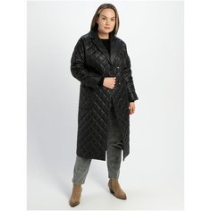 Пальто стёганное женское большие размеры черное Tirella City