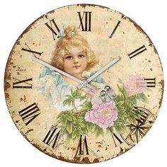 SvS Настенные часы SvS 3501034 Vintage Дитя с цветами СВС
