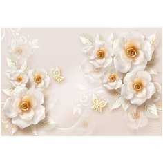Фотообои DIVINO/T коллекцияЦветы с бабочками 400х270