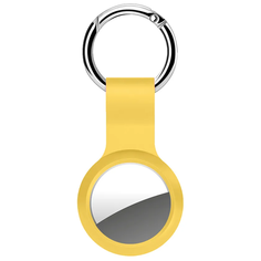 Брелок для AirTag Deppa, силикон, с кольцом для ключей, желтый