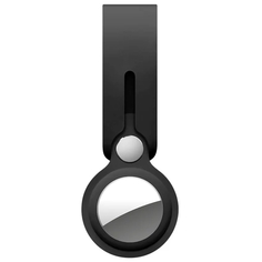 Брелок-подвеска для AirTag Deppa, силикон, с петлей, черный