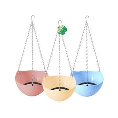 Кашпо подвесное с дренажной сеткой. Диаметр 20см, глубина 10,5см 3 цв. NEW МультиДом