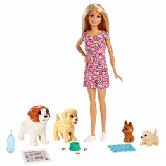 Кукла Barbie Барби и щенки FXH08 Mattel
