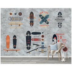 K03904-03 Фотообои Флизелиновые с виниловым покрытием для подростков Граффити Скейты 400х270 см Barton Wallpapers